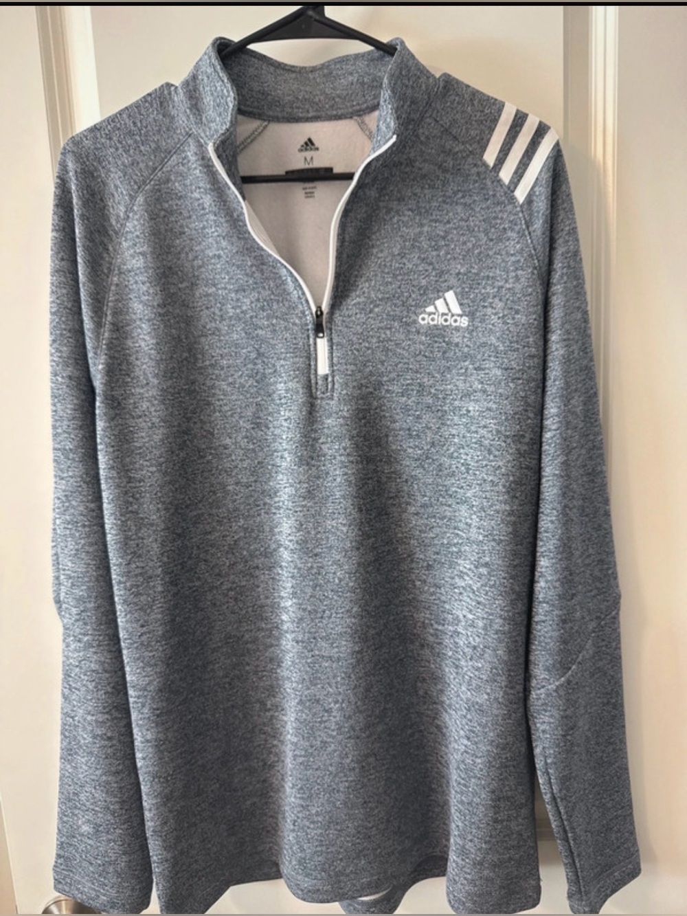 adidas Men’s Heather Gray Half-Zip Performance Pullover